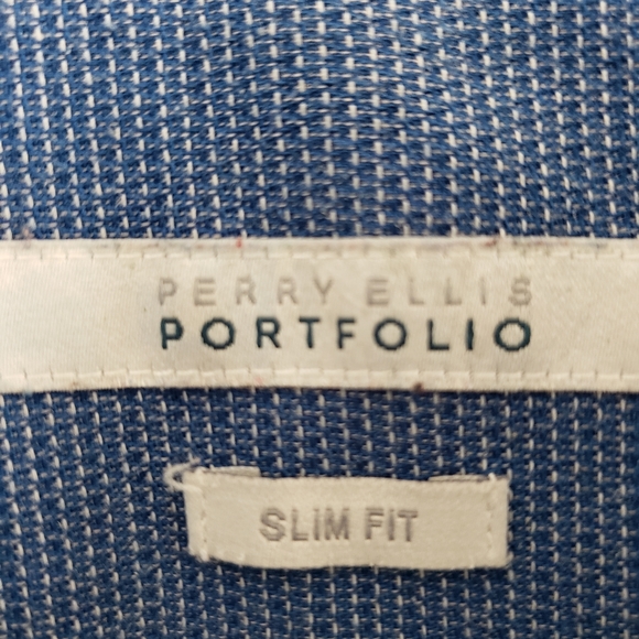 Perry Ellis Portfolio Print Slim Fit Dress Shirt - Picture 4 of 5